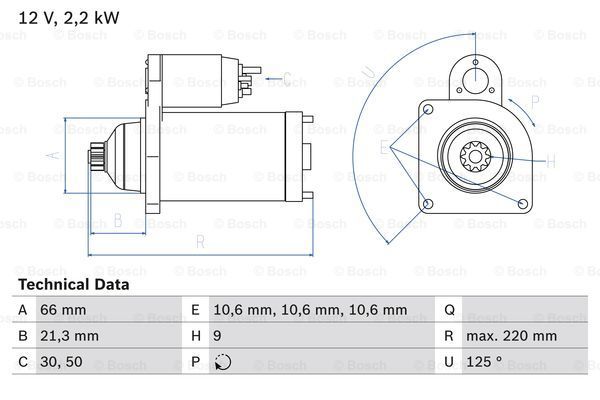 BOSCH Стартер 0 986 022 760