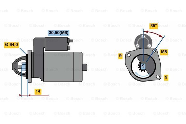 BOSCH Стартер 0 986 023 810