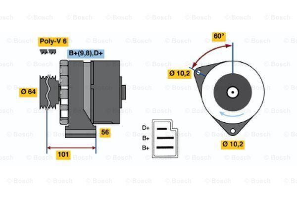 BOSCH kintamosios srovės generatorius 0 986 033 720