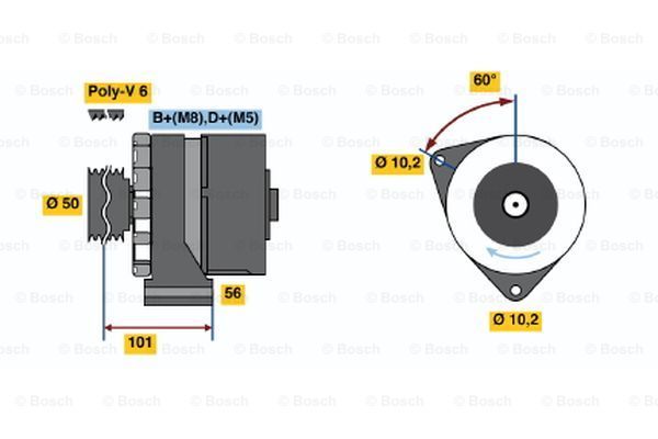 BOSCH kintamosios srovės generatorius 0 986 034 020