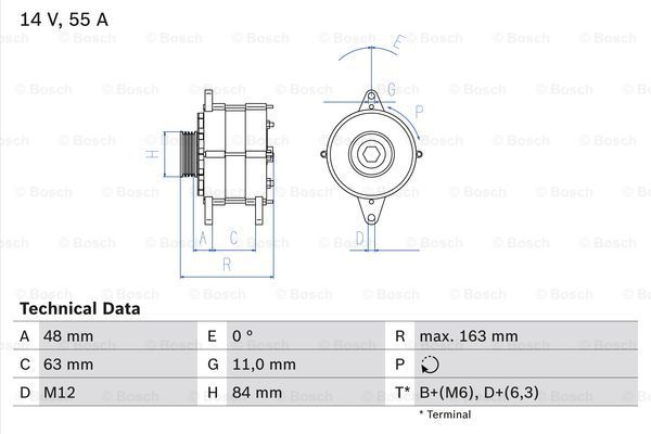 BOSCH Генератор 0 986 035 760