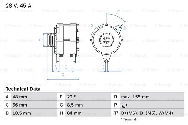 BOSCH kintamosios srovės generatorius 0 986 037 221