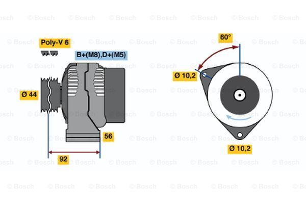 BOSCH kintamosios srovės generatorius 0 986 037 970