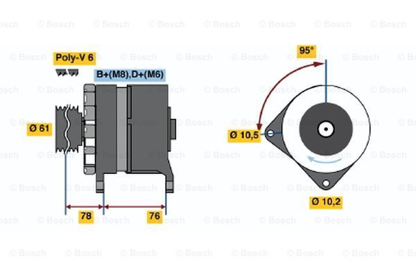 BOSCH kintamosios srovės generatorius 0 986 038 330