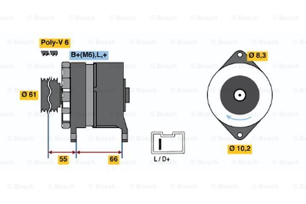 BOSCH kintamosios srovės generatorius 0 986 038 861