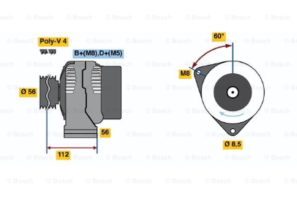 BOSCH kintamosios srovės generatorius 0 986 039 280