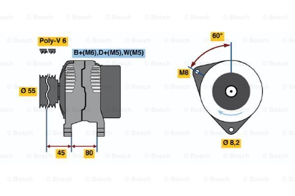 BOSCH kintamosios srovės generatorius 0 986 039 891