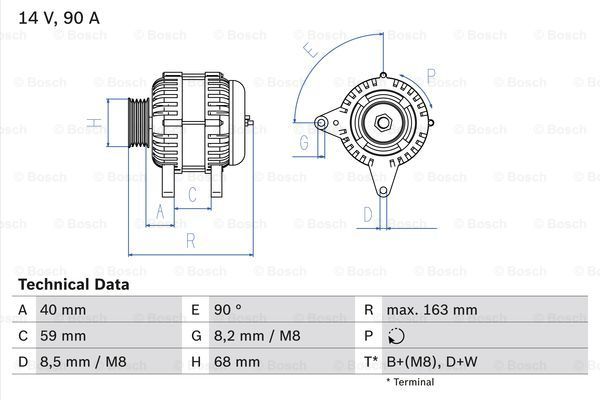 BOSCH kintamosios srovės generatorius 0 986 040 330