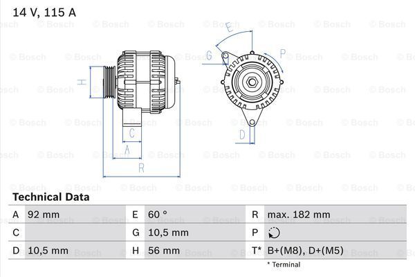 BOSCH kintamosios srovės generatorius 0 986 041 120