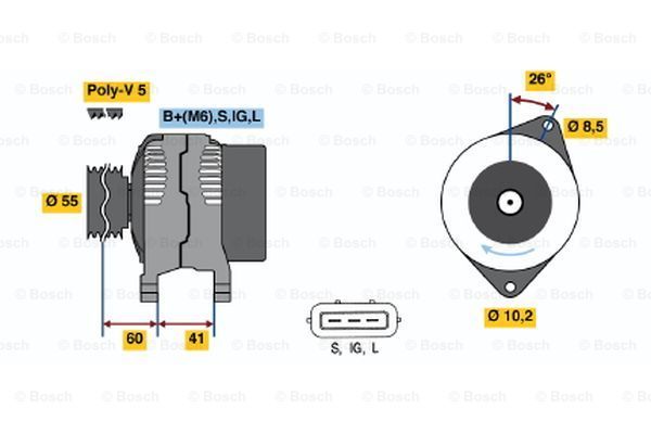 BOSCH kintamosios srovės generatorius 0 986 041 160