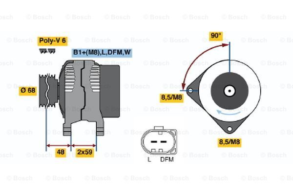 BOSCH kintamosios srovės generatorius 0 986 041 900