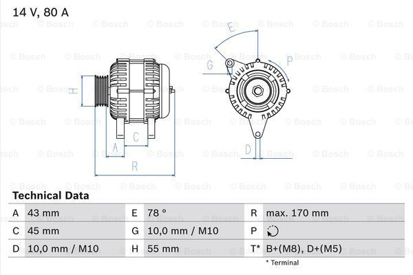 BOSCH kintamosios srovės generatorius 0 986 042 081