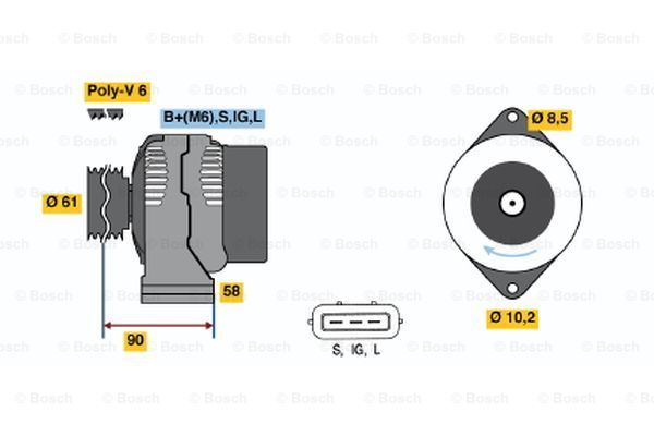 BOSCH kintamosios srovės generatorius 0 986 043 061