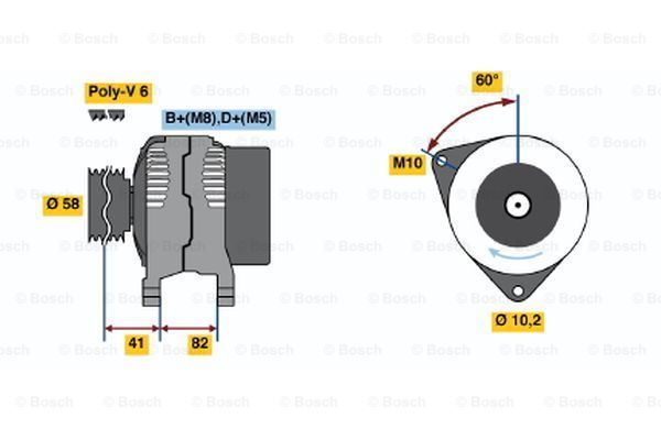 BOSCH kintamosios srovės generatorius 0 986 043 580