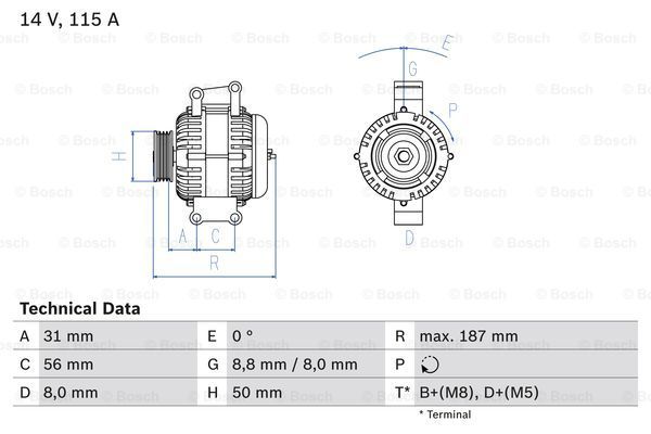 BOSCH Генератор 0 986 043 660