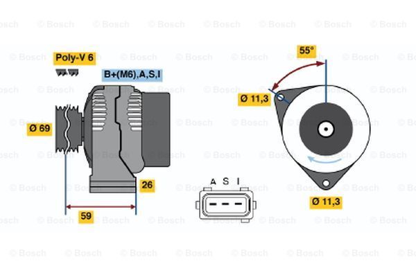 BOSCH kintamosios srovės generatorius 0 986 044 691