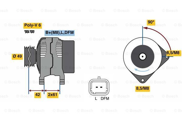 BOSCH kintamosios srovės generatorius 0 986 045 110