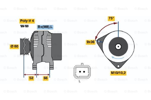 BOSCH kintamosios srovės generatorius 0 986 045 221