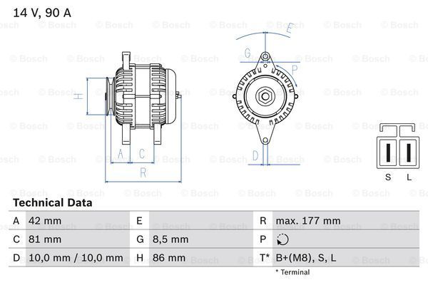 BOSCH kintamosios srovės generatorius 0 986 045 651