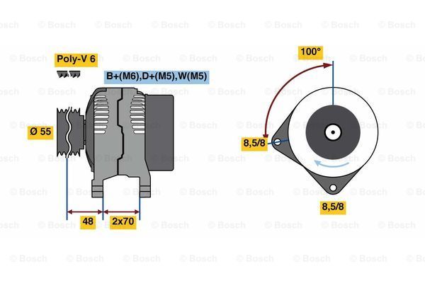 BOSCH kintamosios srovės generatorius 0 986 080 510