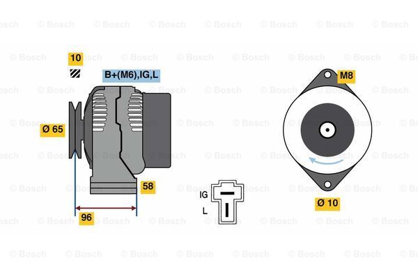 BOSCH kintamosios srovės generatorius 0 986 080 620