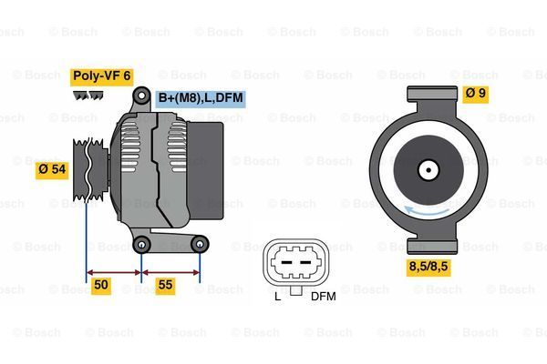 BOSCH kintamosios srovės generatorius 0 986 081 120