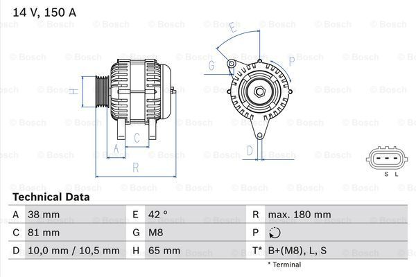 BOSCH kintamosios srovės generatorius 0 986 081 960