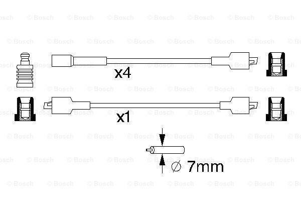 BOSCH uždegimo laido komplektas 0 986 357 010