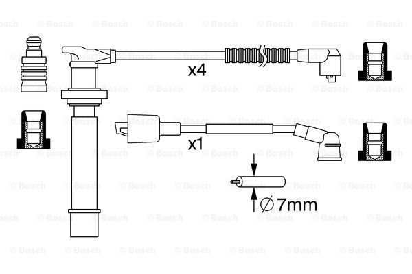 BOSCH uždegimo laido komplektas 0 986 357 280