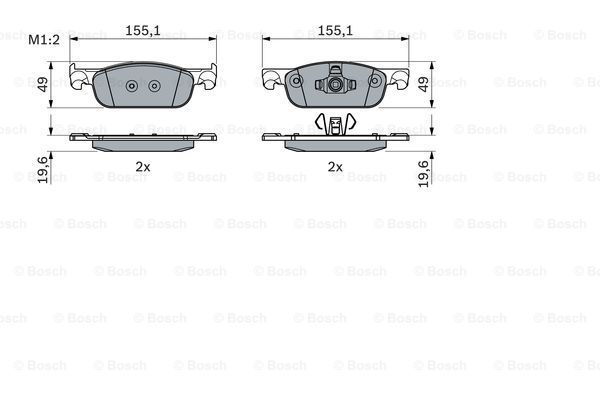 BOSCH Комплект тормозных колодок, дисковый тормоз 0 986 424 021