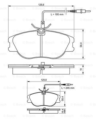 BOSCH stabdžių trinkelių rinkinys, diskinis stabdys 0 986 424 033