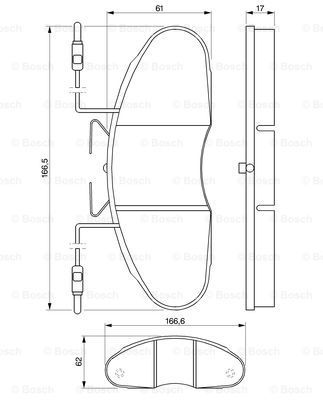 BOSCH stabdžių trinkelių rinkinys, diskinis stabdys 0 986 424 080