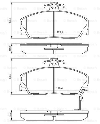BOSCH Комплект тормозных колодок, дисковый тормоз 0 986 424 214