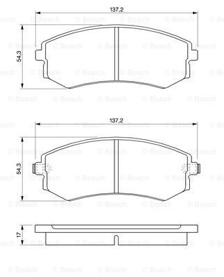 BOSCH Комплект тормозных колодок, дисковый тормоз 0 986 424 215