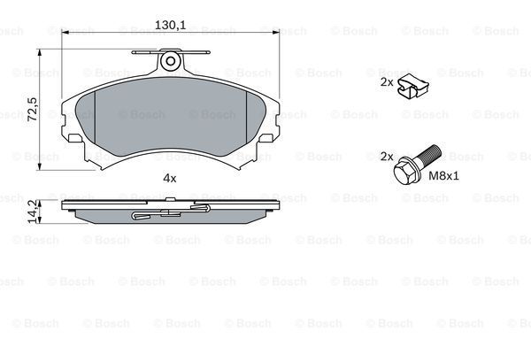 BOSCH stabdžių trinkelių rinkinys, diskinis stabdys 0 986 424 371