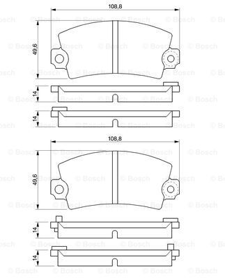 BOSCH stabdžių trinkelių rinkinys, diskinis stabdys 0 986 424 394