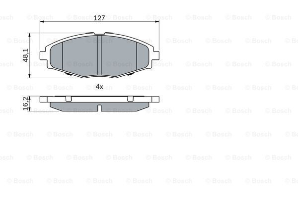 BOSCH stabdžių trinkelių rinkinys, diskinis stabdys 0 986 424 512