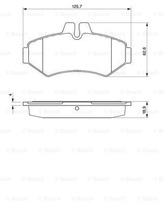 BOSCH stabdžių trinkelių rinkinys, diskinis stabdys 0 986 424 516