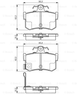 BOSCH stabdžių trinkelių rinkinys, diskinis stabdys 0 986 424 568