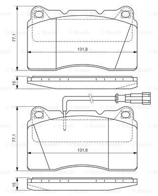 BOSCH Комплект тормозных колодок, дисковый тормоз 0 986 424 577