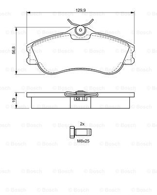 BOSCH Комплект тормозных колодок, дисковый тормоз 0 986 424 583