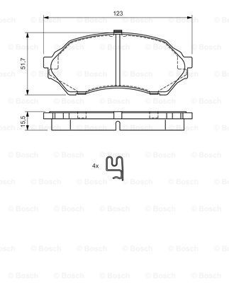 BOSCH stabdžių trinkelių rinkinys, diskinis stabdys 0 986 424 610