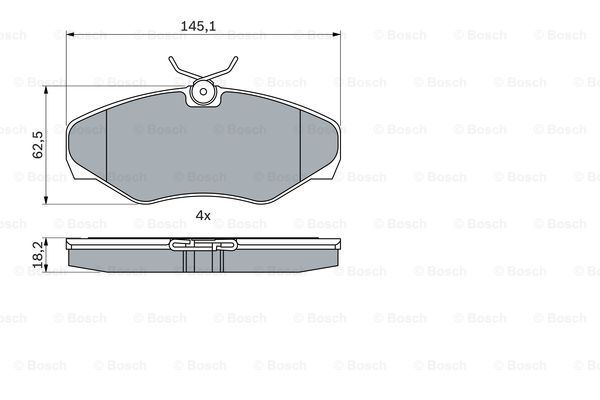 BOSCH stabdžių trinkelių rinkinys, diskinis stabdys 0 986 424 636