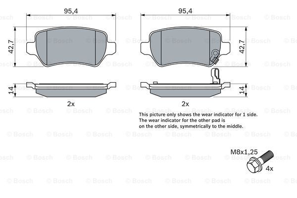 BOSCH stabdžių trinkelių rinkinys, diskinis stabdys 0 986 424 646