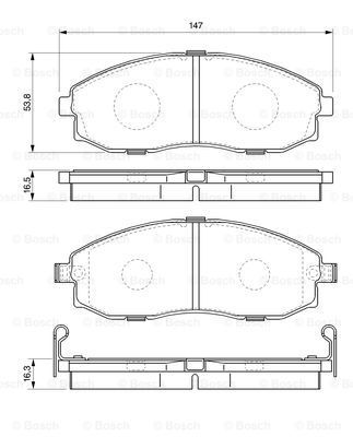 BOSCH Комплект тормозных колодок, дисковый тормоз 0 986 424 670