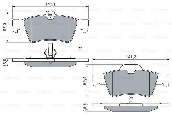 BOSCH Комплект тормозных колодок, дисковый тормоз 0 986 424 699