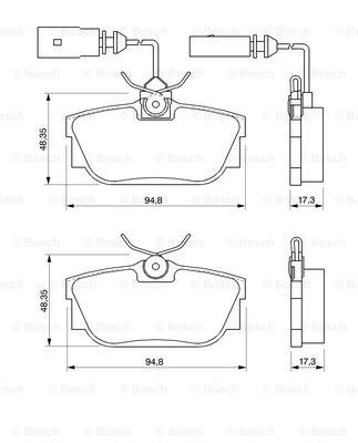 BOSCH Комплект тормозных колодок, дисковый тормоз 0 986 424 748