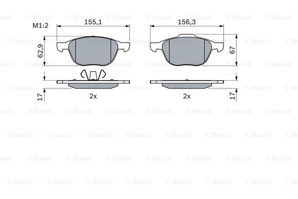 BOSCH stabdžių trinkelių rinkinys, diskinis stabdys 0 986 424 794