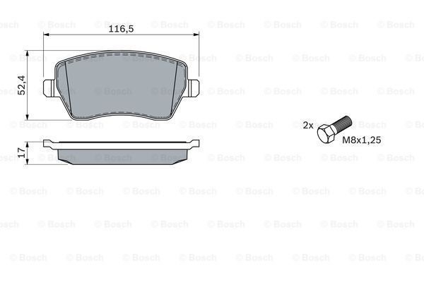 BOSCH Комплект тормозных колодок, дисковый тормоз 0 986 424 795