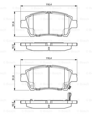 BOSCH stabdžių trinkelių rinkinys, diskinis stabdys 0 986 424 803